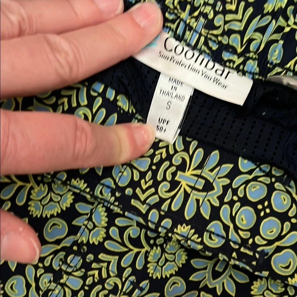 Coolibar UPF 50+ Men's Kahuna Swimming Shorts Blue Green Floral Size Small